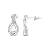 Thumbnail Image 2 of Previously Owned Interwoven Diamond Earrings 1/8 ct tw Round-cut Sterling Silver