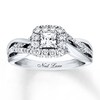 Thumbnail Image 1 of Previously Owned Neil Lane Engagement Ring 5/8 ct tw Princess & Round-cut Diamonds 14K White Gold