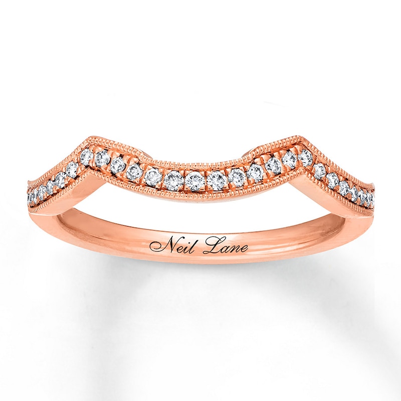 Previously Owned Neil Lane Wedding Band 1/8 ct tw Round-cut Diamonds 14K Rose Gold