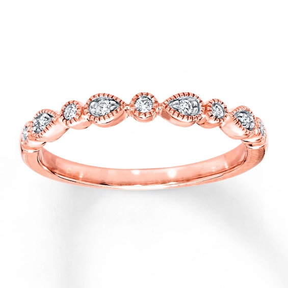 Previously Owned Diamond Wedding Band 1/15 ct tw Round-cut 10K Rose Gold 9.25