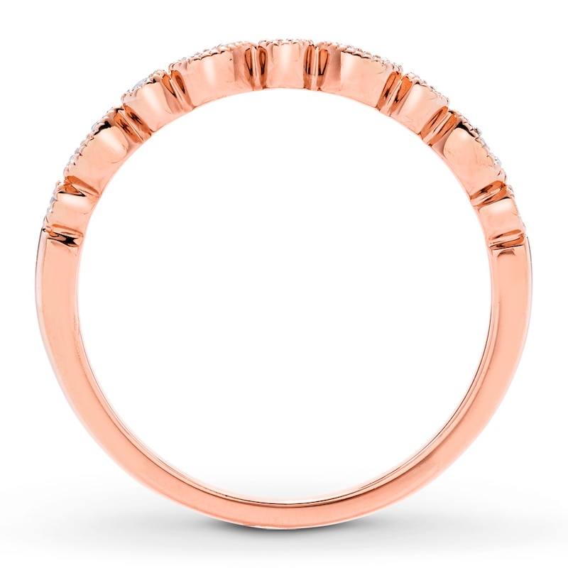 Main Image 2 of Previously Owned Diamond Wedding Band 1/15 ct tw Round-cut 10K Rose Gold Size 9.25