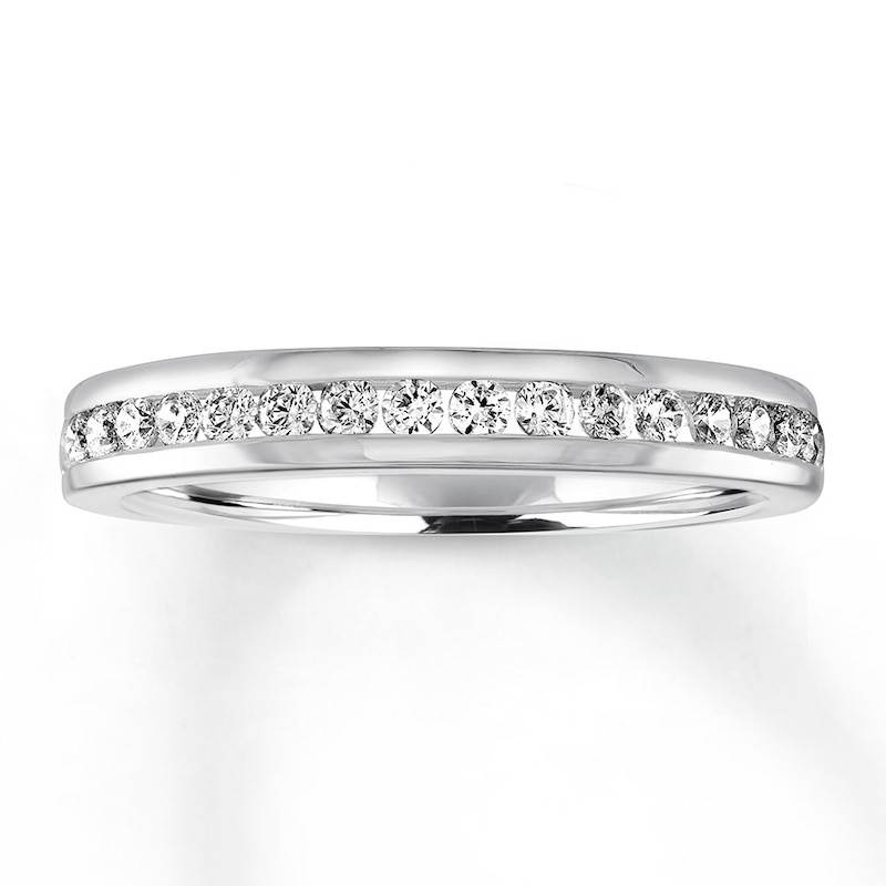 Main Image 1 of Previously Owned Diamond Wedding Band 1/3 ct tw Round-cut 14K White Gold Size 9.75