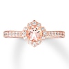 Previously Owned Morganite Engagement Ring 1/3 ct tw Round-cut Diamonds 14K Rose Gold