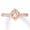 Thumbnail Image 1 of Previously Owned Morganite Engagement Ring 1/3 ct tw Round-cut Diamonds 14K Rose Gold - Size 10.5