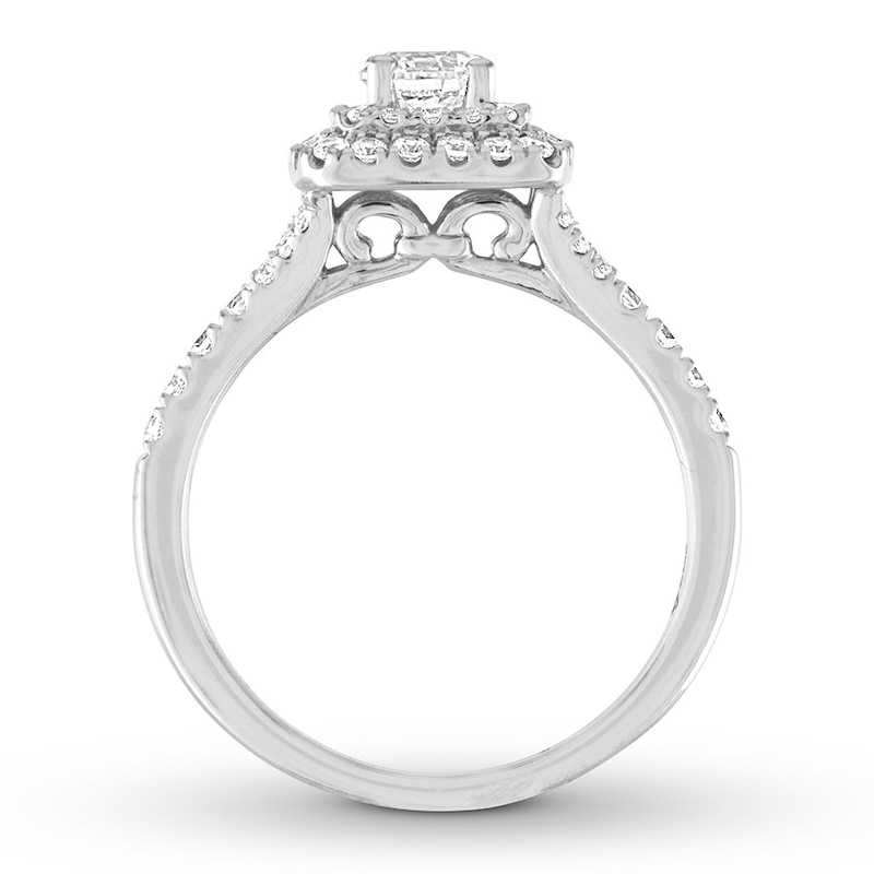 Previously Owned Diamond Engagement Ring 7/8 ct tw Round-cut 14K White Gold - Size 4.25