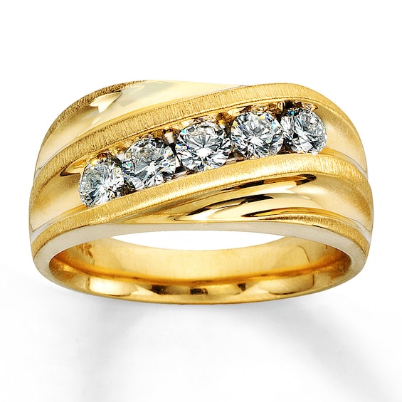 Previously Owned Men's Diamond Band 1 ct tw Round-cut 14K Yellow Gold Size