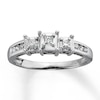 Previously Owned Diamond Ring 1/4 ct tw Princess & Round-cut 14K White Gold