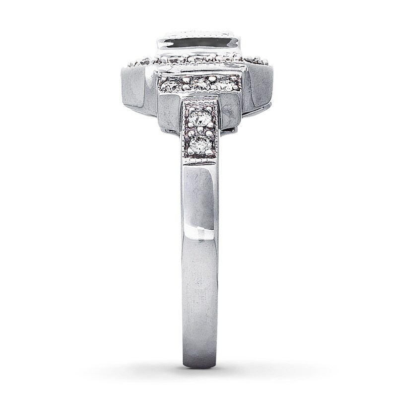 Main Image 3 of Previously Owned Diamond Ring 5/8 ct tw Princess-Cut 14K White Gold Size 10.5
