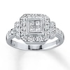 Thumbnail Image 0 of Previously Owned Diamond Ring 5/8 ct tw Princess & Round-cut 14K White Gold - Size 11.75