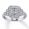 Thumbnail Image 0 of Previously Owned Diamond Ring 5/8 ct tw Princess & Round-cut 14K White Gold - Size 11.75