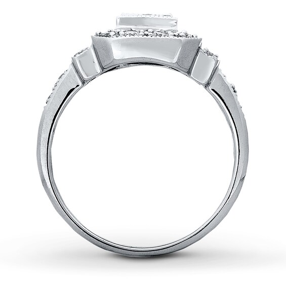 Thumbnail Image 2 of Previously Owned Diamond Ring 5/8 ct tw Princess & Round-cut 14K White Gold Size 11.75
