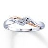 Thumbnail Image 1 of Previously Owned Diamond Promise Ring 1/20 ct tw Round-Cut 10K Two-Tone Gold - Size 3.5