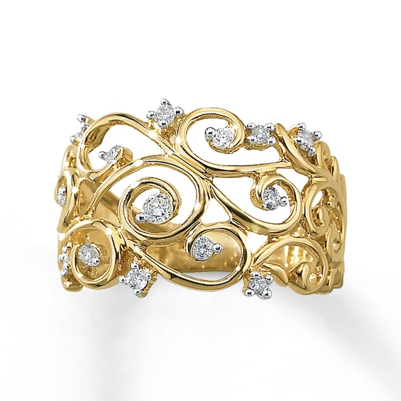 Previously Owned Diamond Ring 1/4 ct tw Round-cut 10K Yellow Gold 13