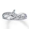 Thumbnail Image 0 of Previously Owned Diamond Promise Ring 1/4 ct tw Princess & Round-cut 10K White Gold - Size 10.5