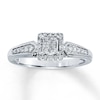 Thumbnail Image 0 of Previously Owned Diamond Ring 1/4 ct tw Princess & Round-cut 10K White Gold - Size 3.5