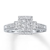 Thumbnail Image 0 of Previously Owned Diamond Ring 3/8 ct tw Princess & Round-cut 10K White Gold - Size 2.75