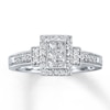 Thumbnail Image 0 of Previously Owned Diamond Ring 3/8 ct tw Princess & Round-cut 10K White Gold - Size 4