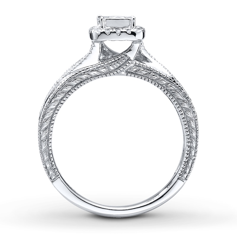 Main Image 2 of Previously Owned Diamond Ring 1/6 ct tw Princess-cut Sterling Silver Size 10.25