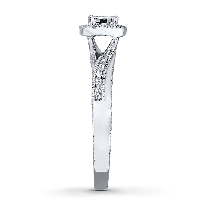 Main Image 3 of Previously Owned Diamond Ring 1/6 ct tw Princess-cut Sterling Silver Size 10.25