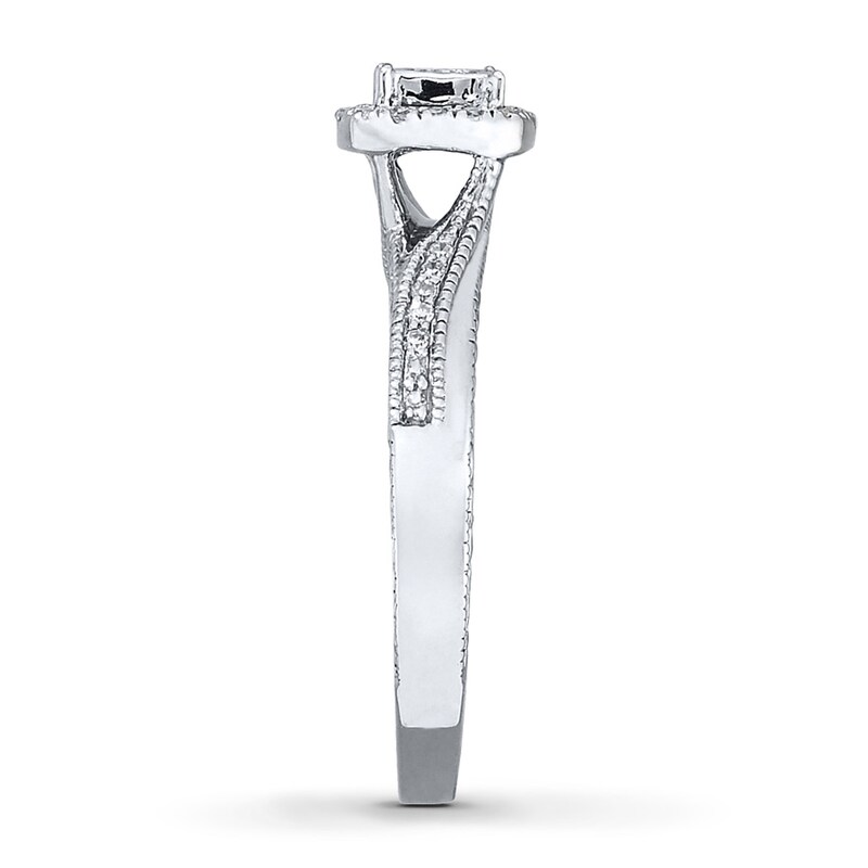 Main Image 3 of Previously Owned Diamond Ring 1/6 ct tw Princess-cut Sterling Silver - Size 9.25