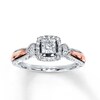 Thumbnail Image 1 of Previously Owned Diamond Promise Ring 1/6 ct tw Princess-cut Sterling Silver & 10K Rose Gold - Size 10.25