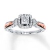 Thumbnail Image 1 of Previously Owned Diamond Promise Ring 1/6 ct tw Princess-cut Sterling Silver & 10K Rose Gold - Size 9.75