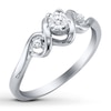 Thumbnail Image 1 of Previously Owned Diamond Promise Ring 1/15 ct tw Round-cut Sterling Silver - Size 4.25