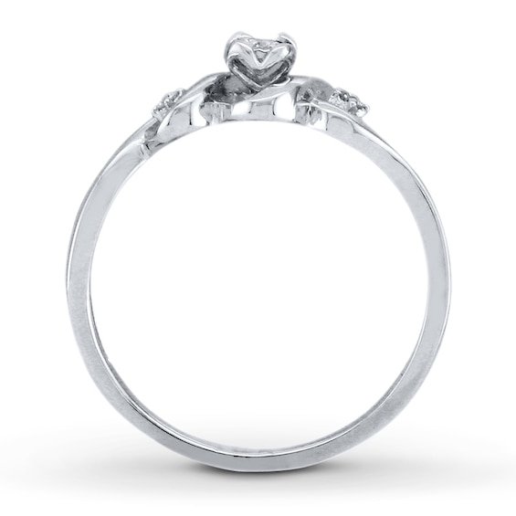 Thumbnail Image 3 of Previously Owned Diamond Promise Ring 1/15 ct tw Round-cut Sterling Silver Size 4.25