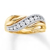 Thumbnail Image 0 of Previously Owned Diamond Anniversary Ring 3/8 ct tw Round-cut 10K Two-Tone Gold - Size 10