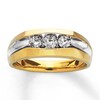 Thumbnail Image 1 of Previously Owned Men's Wedding Diamond Band 1/2 ct tw Round-cut 14K Yellow Gold Size 13.5