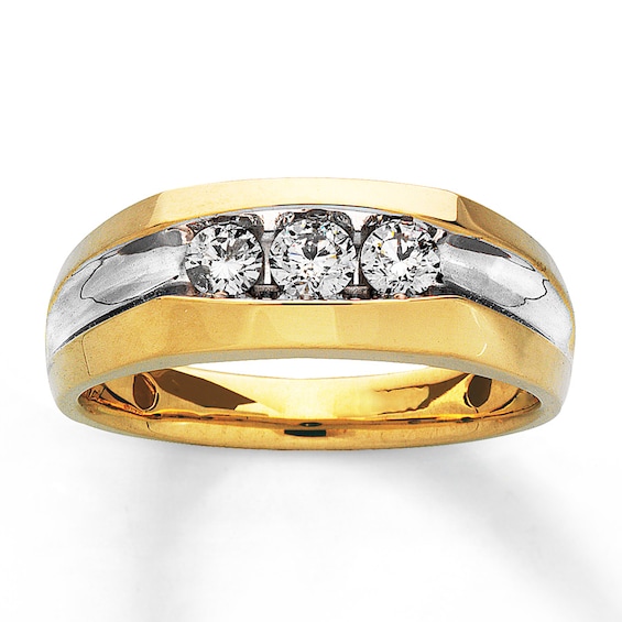 Previously Owned Men's Wedding Diamond Band 1/2 ct tw Round-cut 14K Yellow Gold Size 13.5