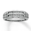 Previously Owned Men's Wedding Band 1/4 ct tw Round-cut Diamonds 10K White Gold