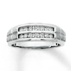 Thumbnail Image 0 of Previously Owned Men's Wedding Band 1/4 ct tw Round-cut Diamonds 10K White Gold - Size 7