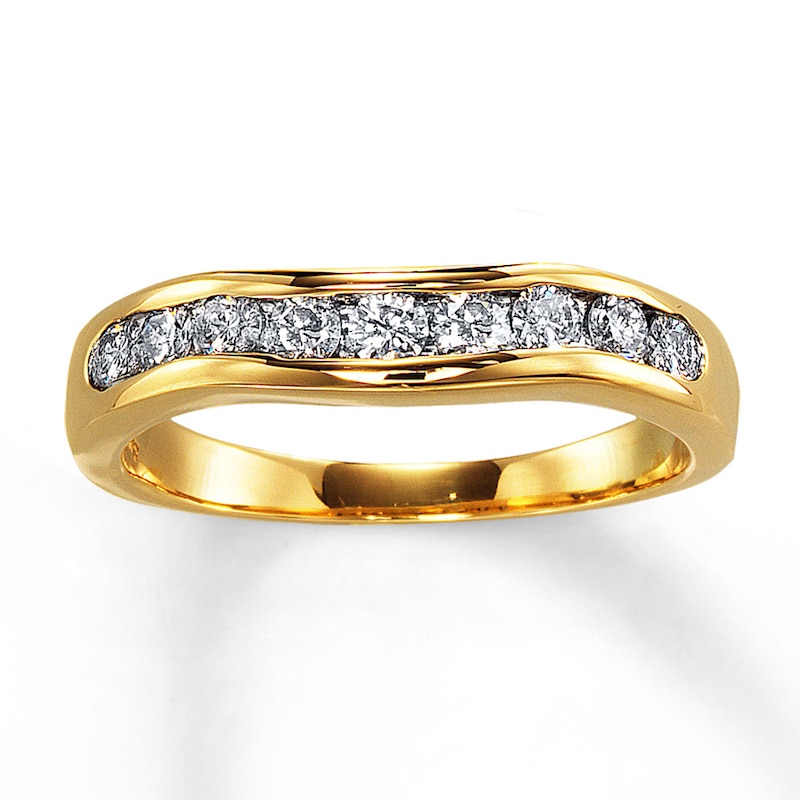 Main Image 1 of Previously Owned Diamond Enhancer Ring 1/2 ct tw Round-cut 14K Yellow Gold - Size 10.5