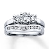 Thumbnail Image 3 of Previously Owned Diamond Enhancer Ring 1/4 ct tw Round-cut 14K White Gold - Size 10