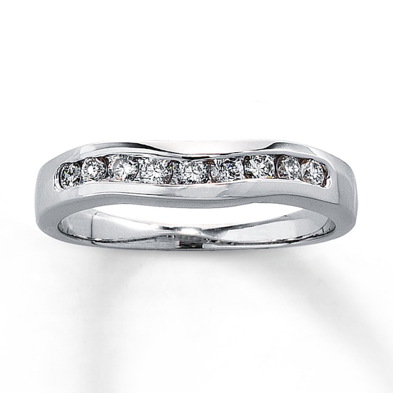 Previously Owned Diamond Enhancer Ring 1/4 ct tw Round-cut 14K White Gold Size 4