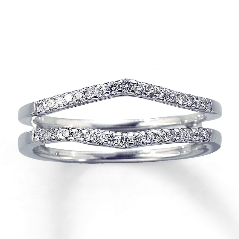 Main Image 1 of Previously Owned Diamond Enhancer Ring 1/4 ct tw Round-cut 14K White Gold - Size 4.5