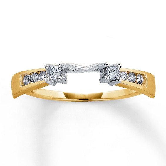 Previously Owned Diamond Enhancer Ring 1/5 ct tw Round-cut 14K Two-Tone Gold Size 10.75