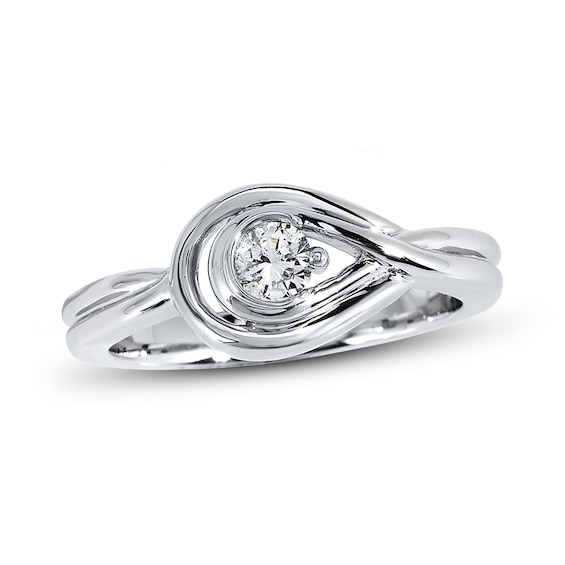 Previously Owned Diamond Ring 1/5 ct tw Round-cut Sterling Silver Size 9.25