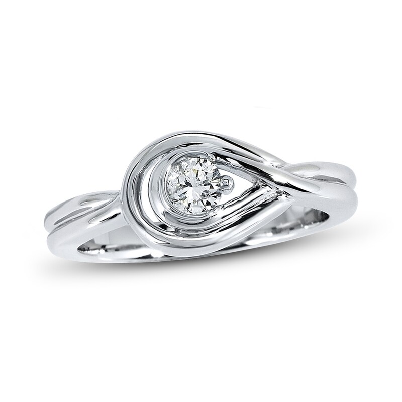 Main Image 1 of Previously Owned Diamond Ring 1/5 ct tw Round-cut Sterling Silver - Size 9.25