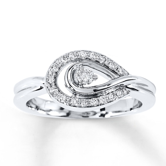 Previously Owned Diamond Ring 1/5 ct tw Round-cut Sterling Silver 4.25