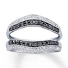 Thumbnail Image 0 of Previously Owned Diamond Enhancer Ring 1/2 ct tw Black & White Round-cut 14K White Gold - Size 3.75