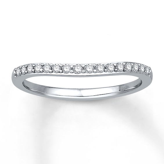Previously Owned Diamond Enhancer Ring 1/6 ct tw Round-cut 10K White Gold Size