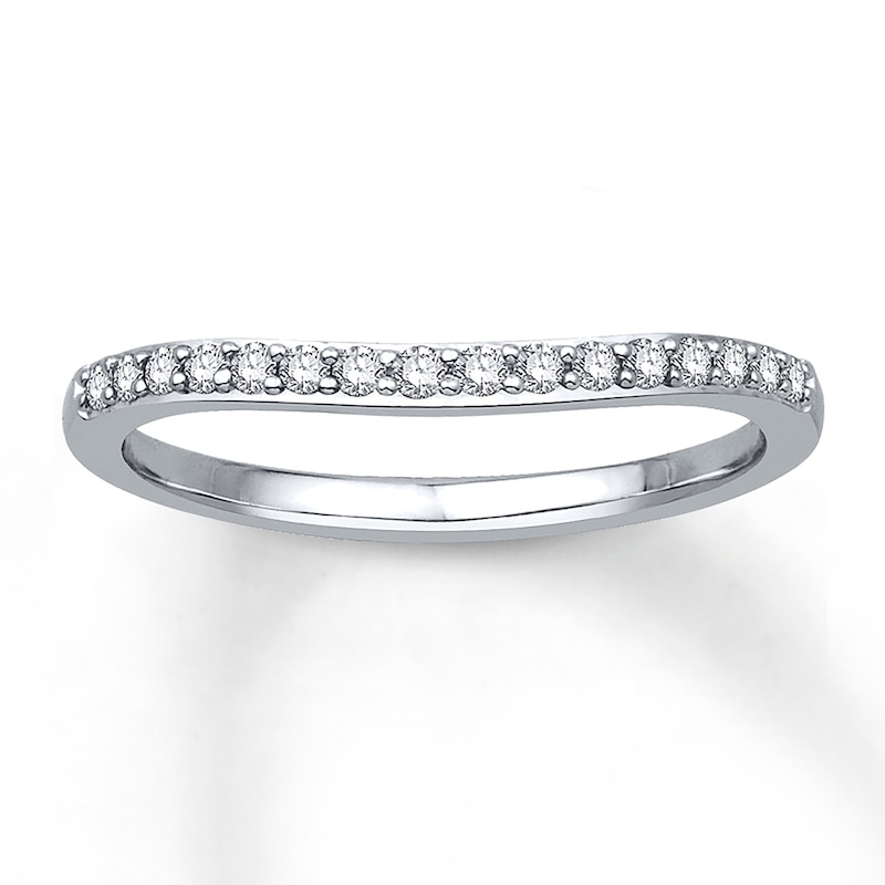 Main Image 1 of Previously Owned Diamond Enhancer Ring 1/6 ct tw Round-cut 10K White Gold - Size 9.25