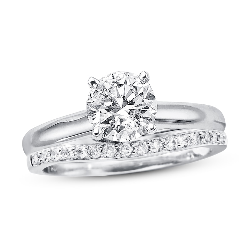 Main Image 2 of Previously Owned Diamond Enhancer Ring 1/6 ct tw Round-cut 10K White Gold - Size 9.25