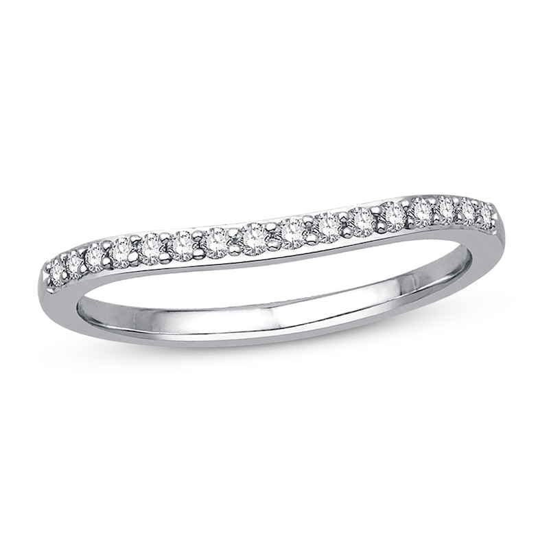 Main Image 3 of Previously Owned Diamond Enhancer Ring 1/6 ct tw Round-cut 10K White Gold - Size 9.25