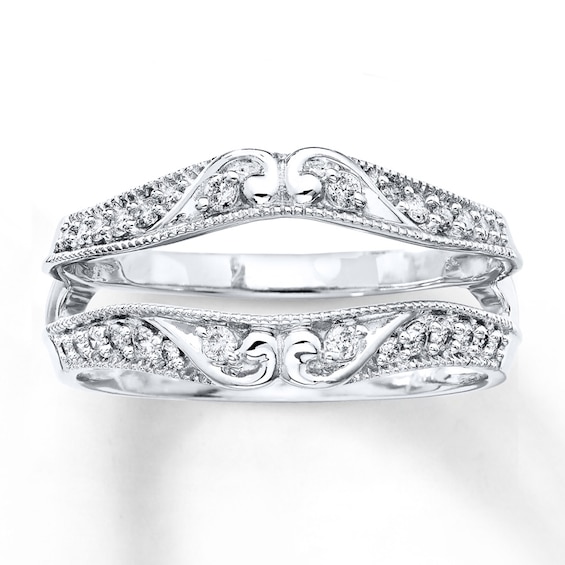 Previously Owned Diamond Enhancer Ring 1/4 ct tw Round-cut 14K White Gold Size 10