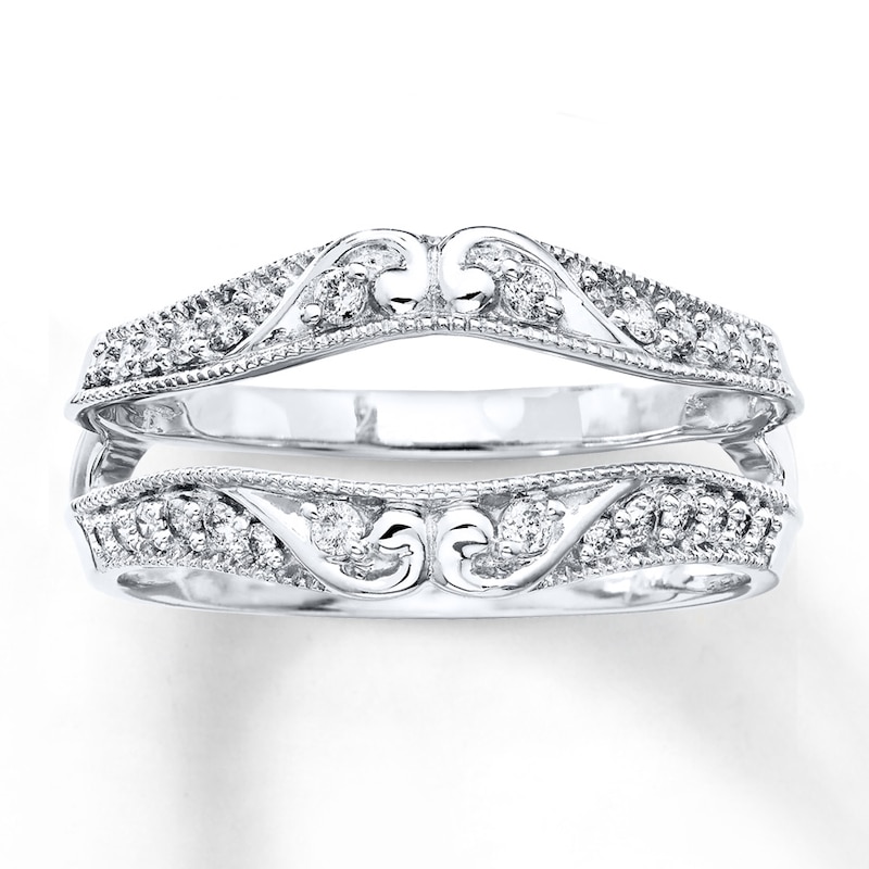 Previously Owned Diamond Enhancer Ring 1/4 ct tw Round-cut 14K White Gold - Size 10