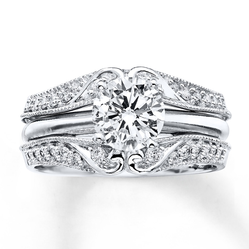 Previously Owned Diamond Enhancer Ring 1/4 ct tw Round-cut 14K White Gold - Size 10