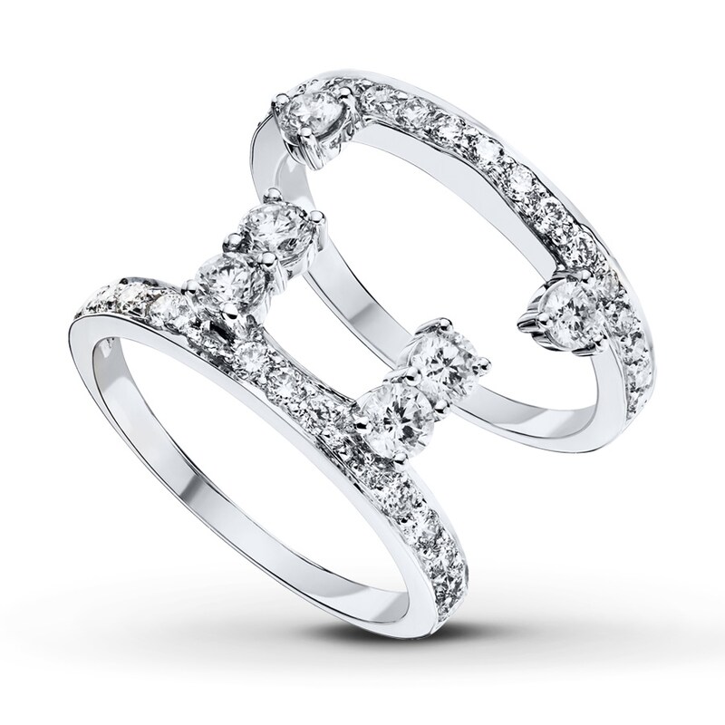 Main Image 2 of Previously Owned Diamond Enhancer Rings 1-1/5 ct tw Round-cut 14K White Gold - Size 9.5